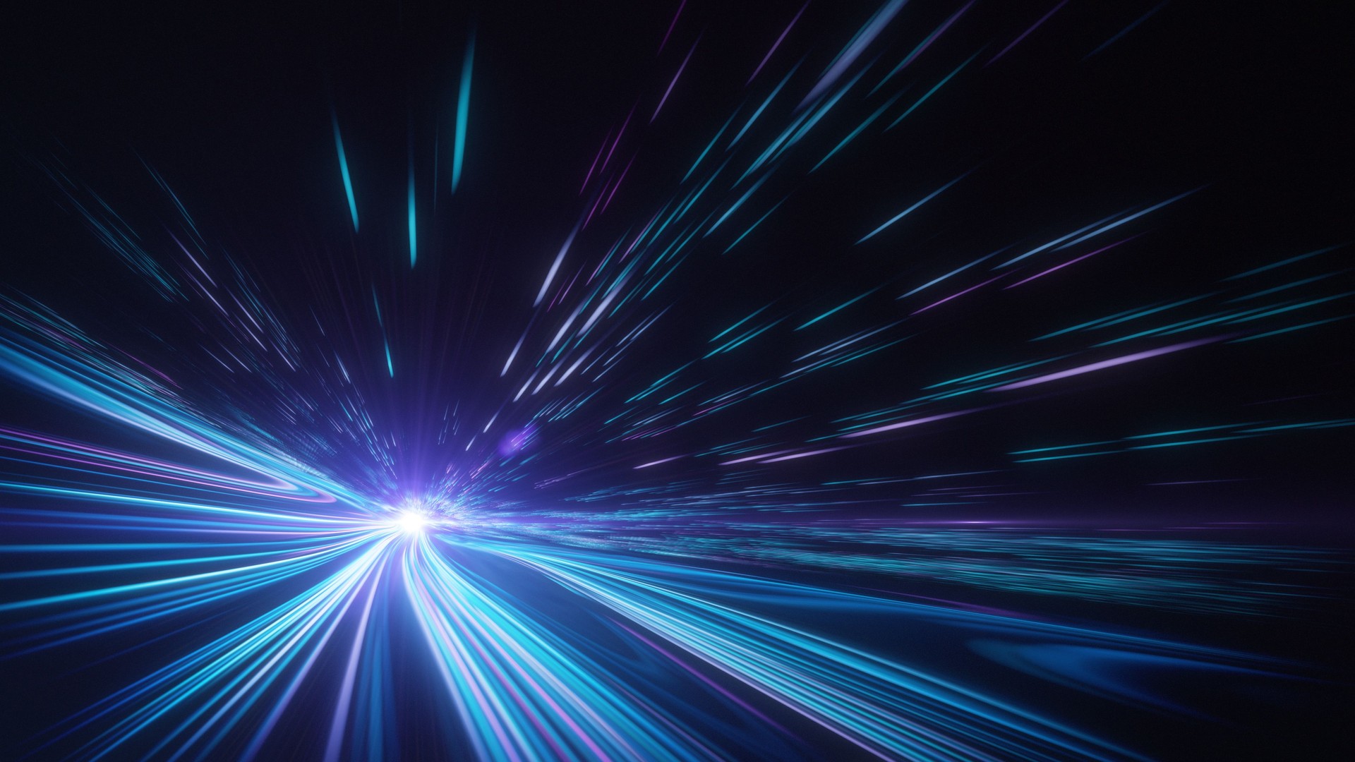 Light Trails, Long Exposure, Ultra Wide Angle - High Speed Motion - Copy Space